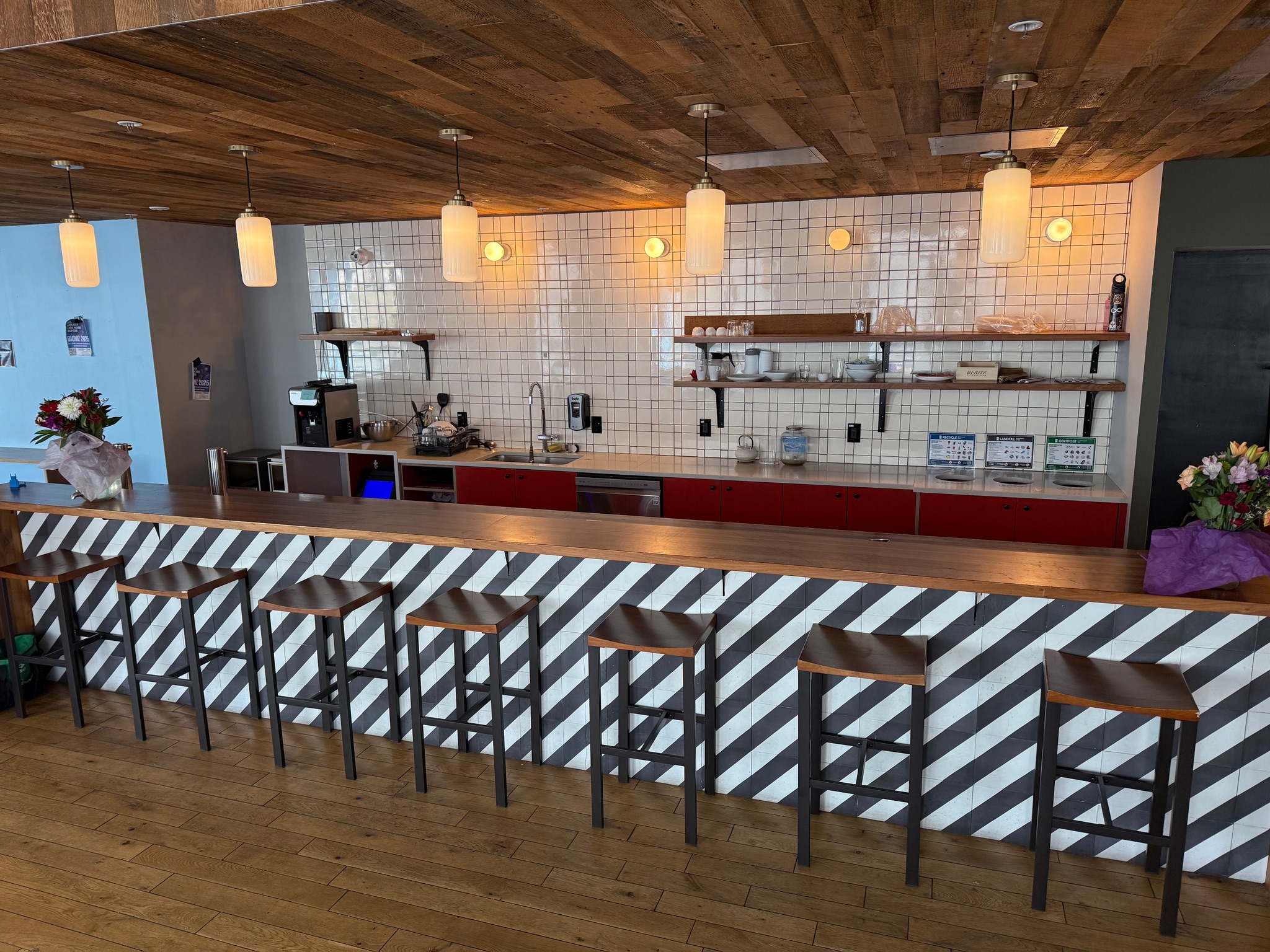 Modern coffee bar with espresso machine